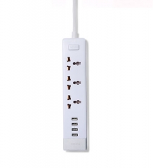 Remax Power Strip 3 Plug 4 UBS Port charger (Business Ver.-US) White