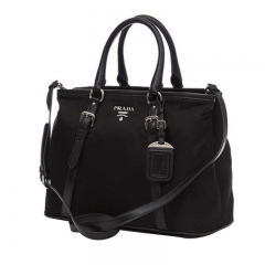 Prada Tessuto Soft Calf Hand Bag Black - 1BA832