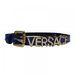 Blue Glossy Versace Belt