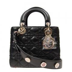 Christian Dior M0532_OCAL_900 (with 3 charms) Lambskin Black DIOR Handbag