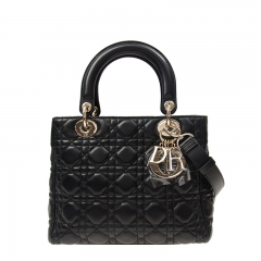 Christian Dior M0535_ONMJ_900 Lambskin Black Dior Handbag 