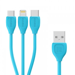 Remax LESU Series Data Cable 3 in 1 RC-050th Blue