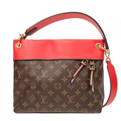 LOUIS VUITTON Handbag M43798 Leather Brown/Red