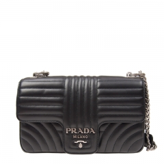 NEW PRADA 1BD108 2D91 F0633 Calfskin Black Handbag