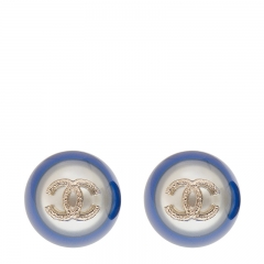 NEW CHANEL A58833 Metal Blue Earrings