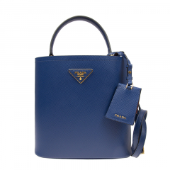 New Prada 1BA212 2ERX F0LJ5 Blue Calfskin Handbag