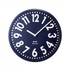 BRUNO Embossed Wall Clocks (navy blue)