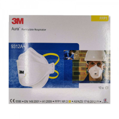 3M N95 9312A+ Mask with valve - individual wrap 10s - 1 box