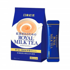 Nitto Kocha Instant Royal Milk Tea Powder - 100% Hokkaido Milk 10 Sticks Original
