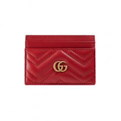 Gucci GG Marmont card case hibiscus red leather 4431276433