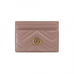 Gucci GG Marmont card case dusty pink matelasse leather 4431275729