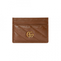 Gucci GG Marmont matalsse card case brown leather 4431272535